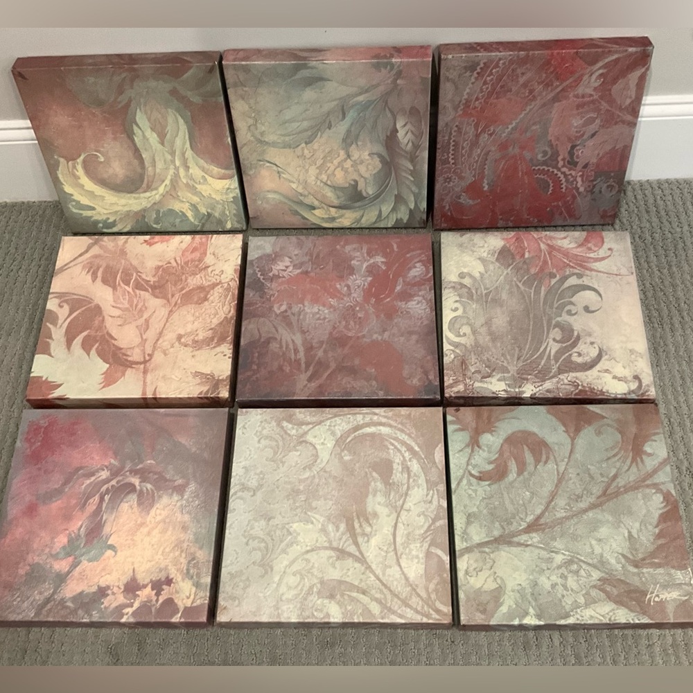 Set B - nine canvas 12" square prints (set B shipment includes 4 of 9)